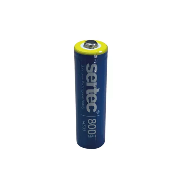 Sertec 3.7V Li-ion 14500 AA - 800 Mah 1C Şarjlı Pil (Başlı)