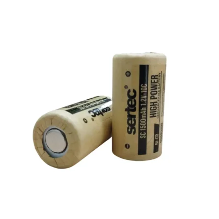 Sertec 1.2V Ni-Cd SC 1500 Mah Kağıt Şarjlı Pil 10C (Başsız/Flat Head)