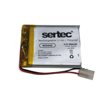 Sertec - 403443 3.7V 520 MAh Li-Polymer Pil (Devreli/1.5A)